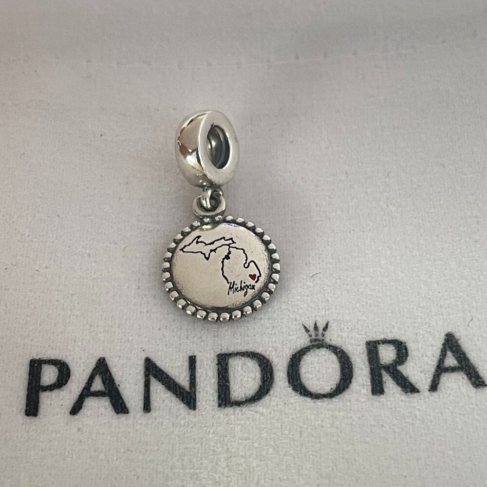 Pandora Michigan Map Charm